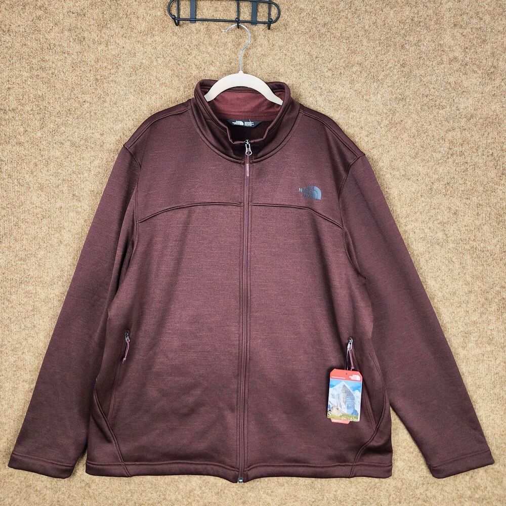 NWT The North Face Men Schenley Full Zip Jacket 2XL Burgundy/Red Active Fit Core